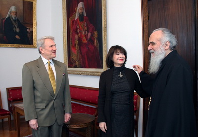 Kneginja Jelisaveta i Dragan Babić u poseti Patrijarhu srpskom Irineju
